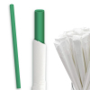 Трубочки для напитков в индивидуальной бумажной упаковке прямые D 7мм L 240мм пластик зеленые